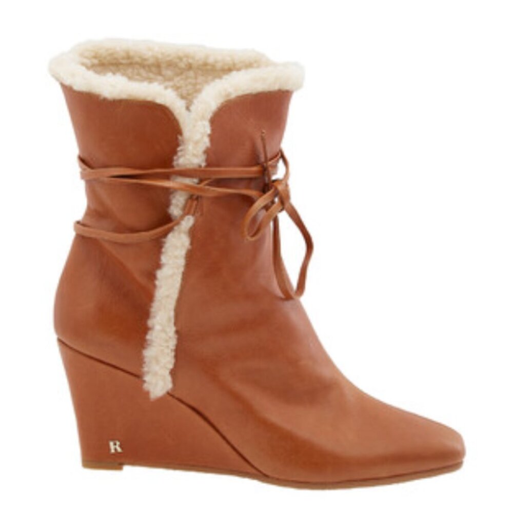 Rouje Paris Liv Camel Leather Boots